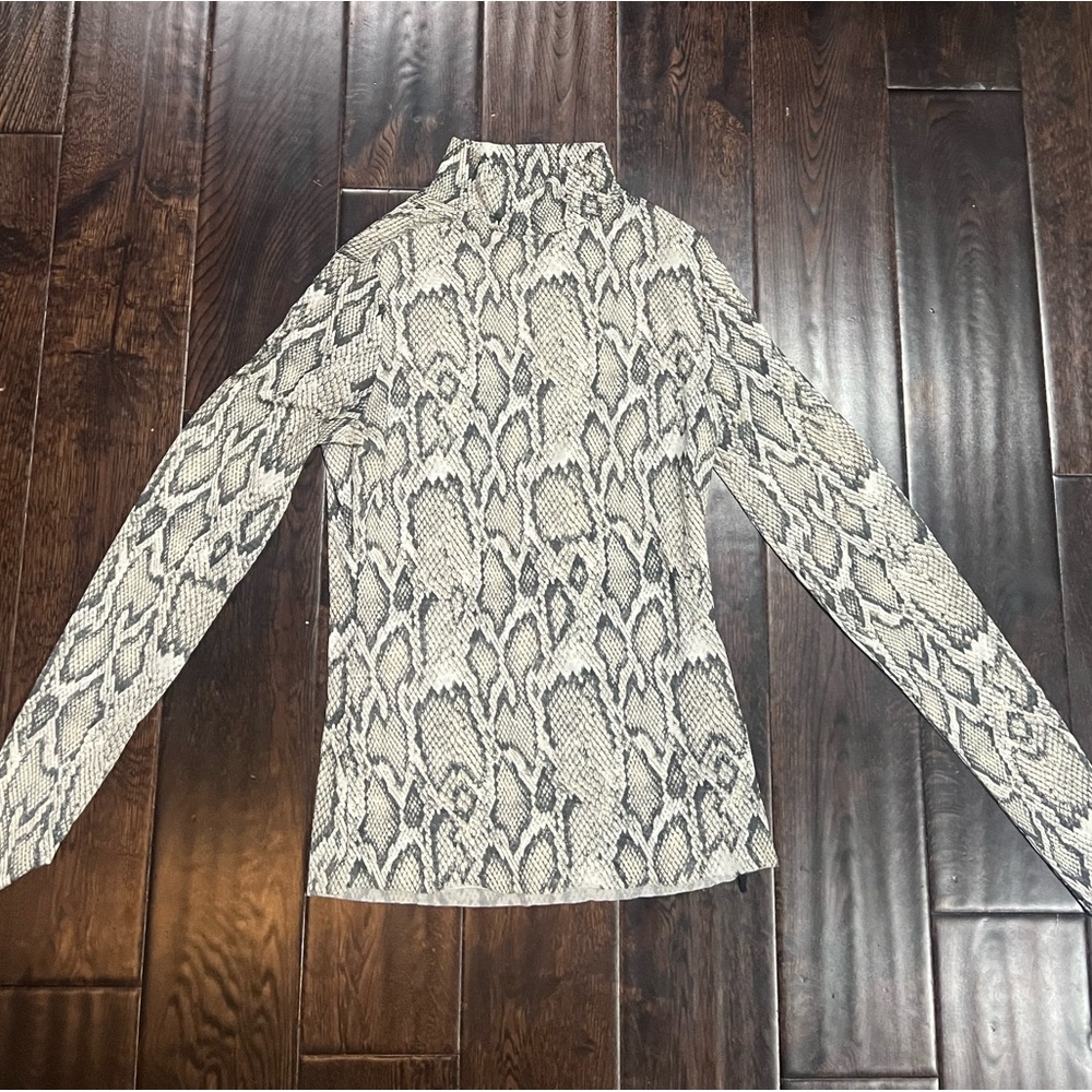 AFRM Mesh Snake Print Turtleneck
